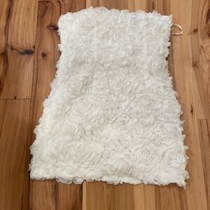 Lovers + Friends lucia mini dress rosettes strapless bridal M